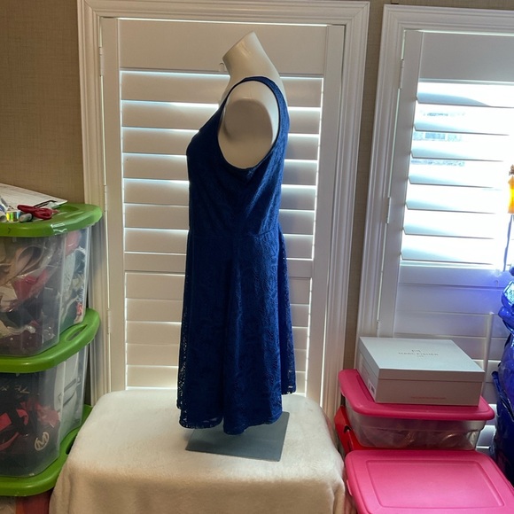 Metaphor Royal Blue Lace Mini Dress - Picture 5 of 9